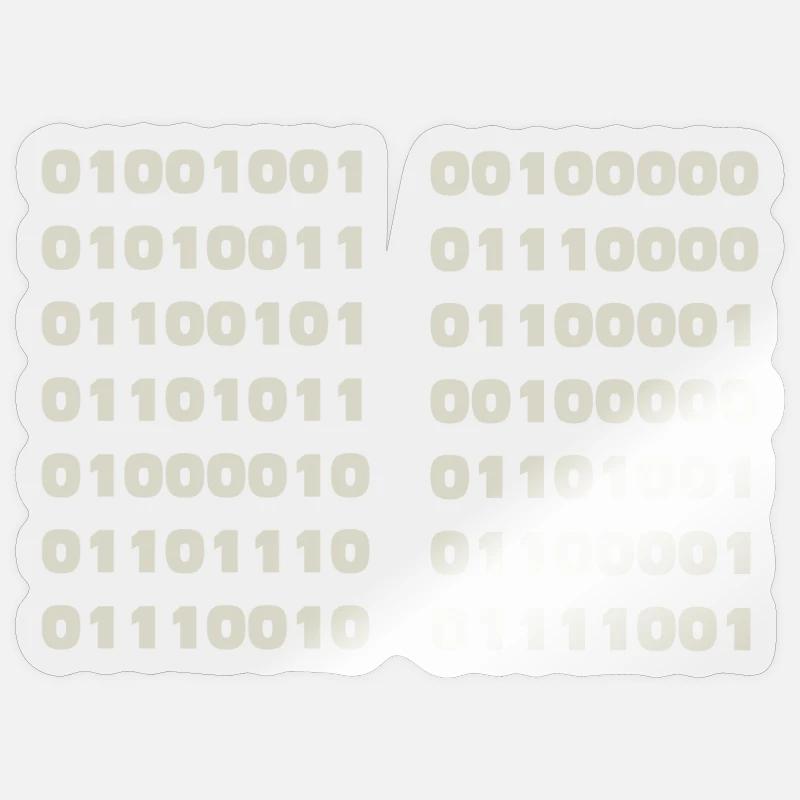 Je parle code binaire drôle d’informaticien Codeur Sticker taille S (10 x 10 cm)