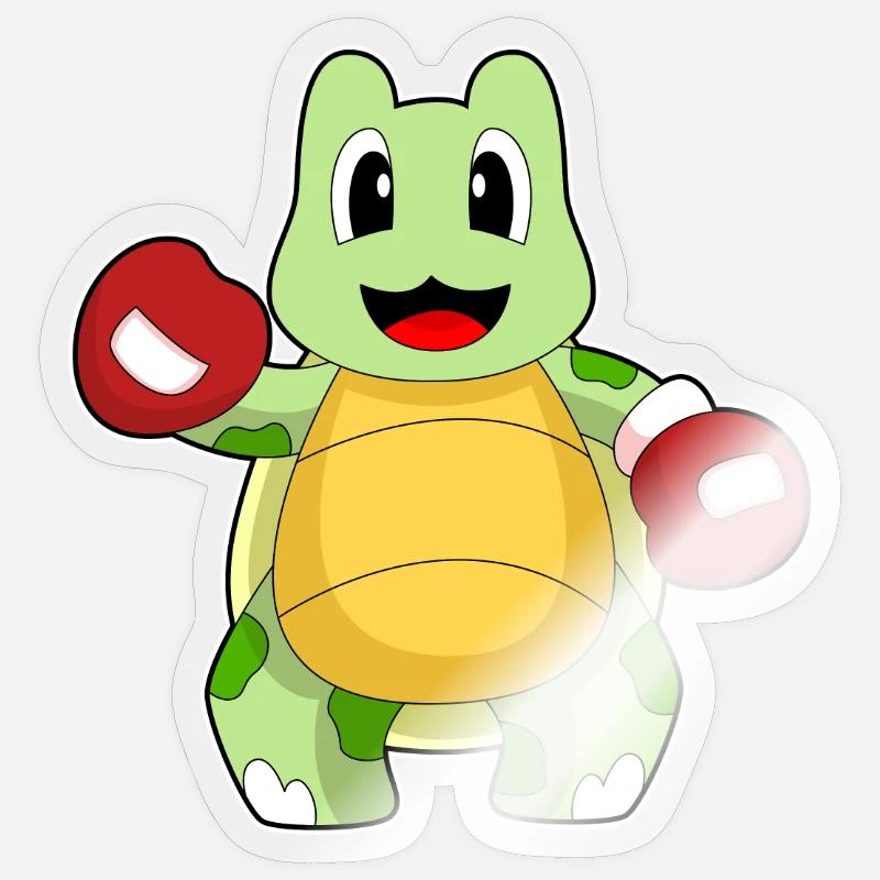 Schildkröte Boxer Boxhandschuhe Boxen - Sticker Größe S (10 x 10 cm) - Transparent glänzend