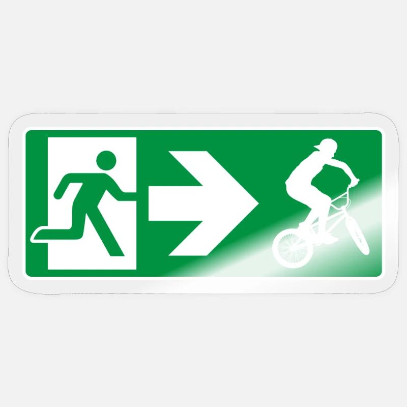 Emergency Exit BMX Sticker size S (10 x 10 cm)