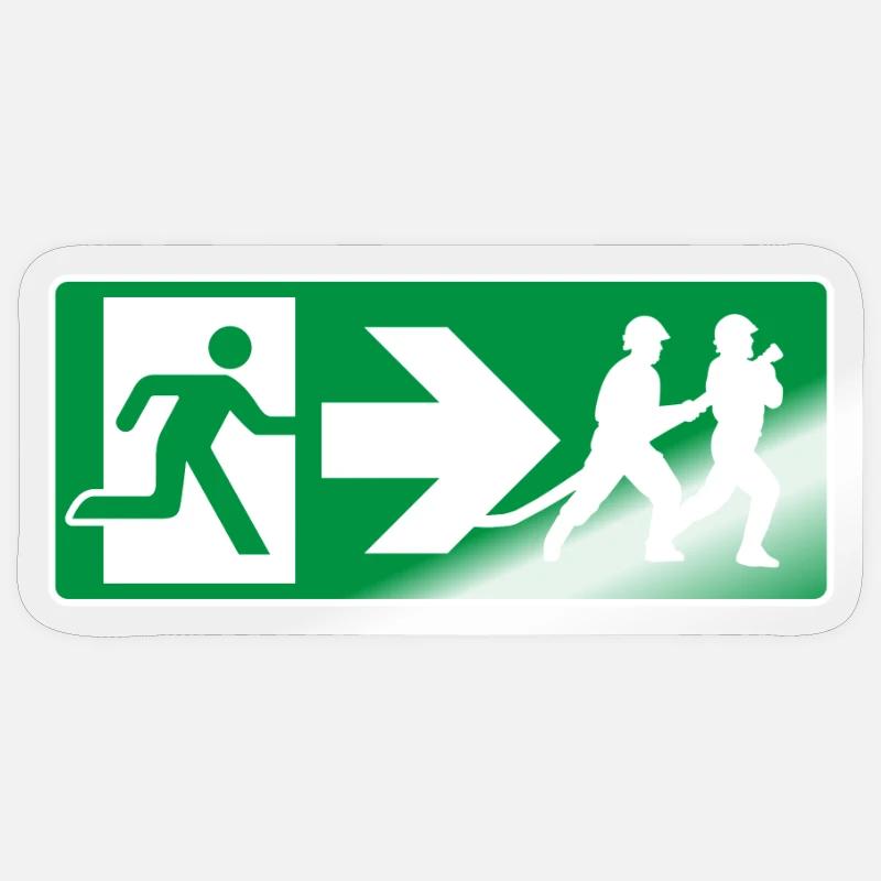 Pompier pompier de sortie de secours Sticker taille S (10 x 10 cm)