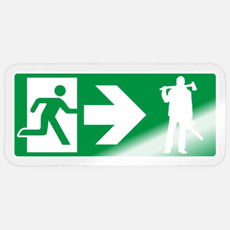 Emergency exit lumberjack woodsman Sticker size S (10 x 10 cm)