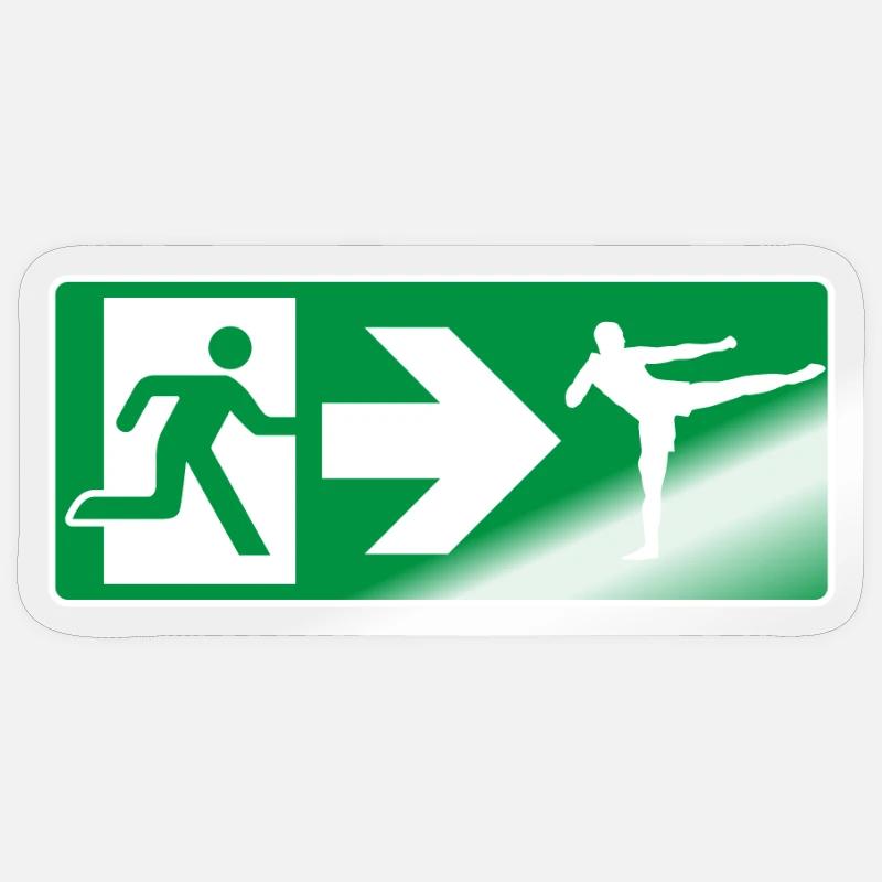 Kickboxer de sortie de secours Sticker taille S (10 x 10 cm)