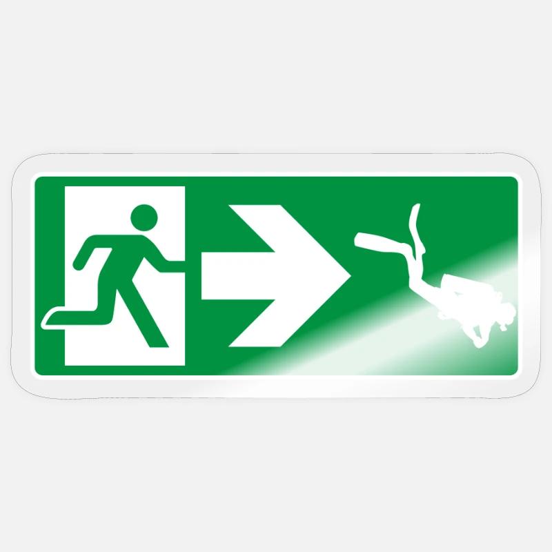 Emergency Exit Diving Diver Sticker size S (10 x 10 cm)