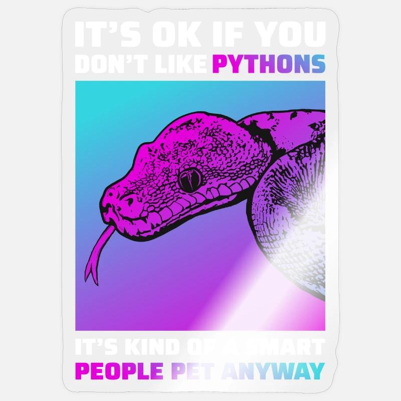 Drôle Python serpents T-Shirt Reptile cadeau Sticker taille S (10 x 10 cm)