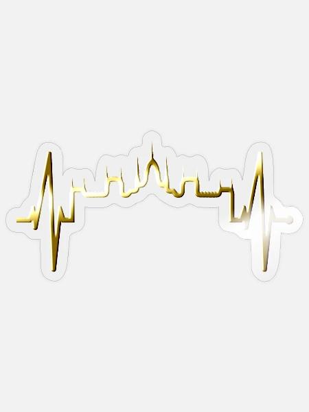 Budapest Skyline Herzschlag Ungarn Herz Budapester - Sticker Größe S (10 x 10 cm) - Transparent glänzend