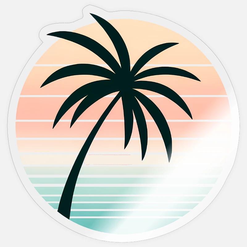Paume Synthwave Sticker taille S (10 x 10 cm)