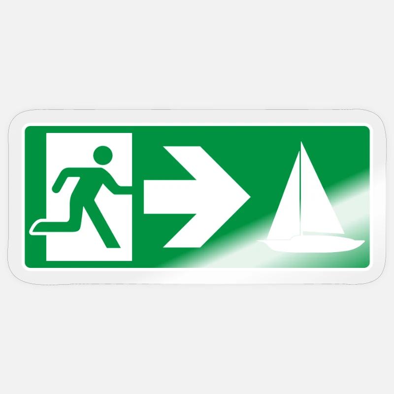 Emergency Exit Sailing Sailor Sticker size S (10 x 10 cm)