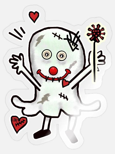 Halloween Gespenst Liebe Liebeskummer Herzschmerz - Sticker Größe S (10 x 10 cm) - Transparent glänzend