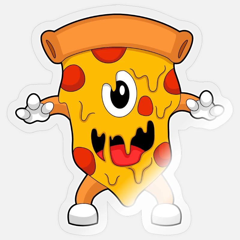 Pizza Halloween - Sticker Größe S (10 x 10 cm) - Transparent glänzend