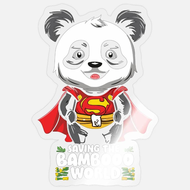 Panda Power - Sticker Größe S (10 x 10 cm) - Transparent glänzend