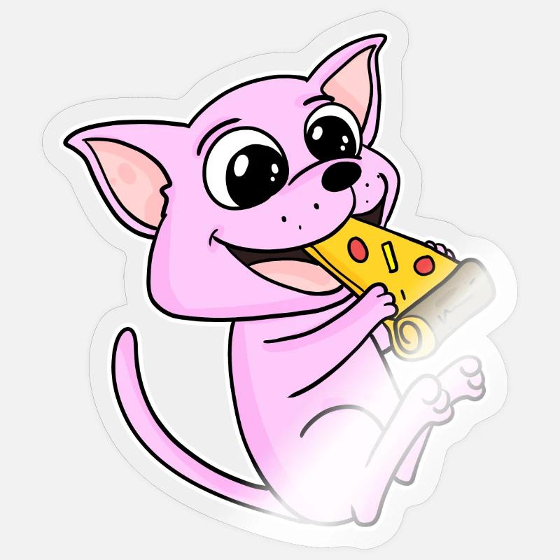 Sphynx Cat Pizza - Sticker size S (10 x 10 cm) - transparent glossy