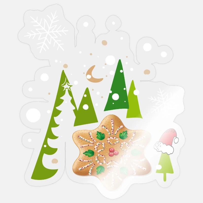Advent, gingerbread, biscuits - Sticker size S (10 x 10 cm) - transparent glossy