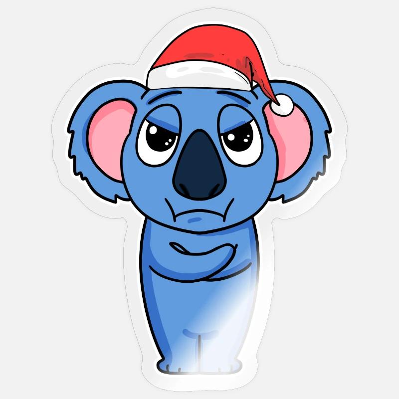 Koala Weihnachten - Sticker Größe S (10 x 10 cm) - Transparent glänzend