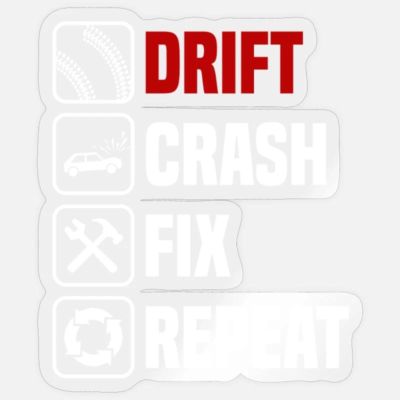 Déraper, s’écraser, réparer, répéter Sticker taille S (10 x 10 cm)