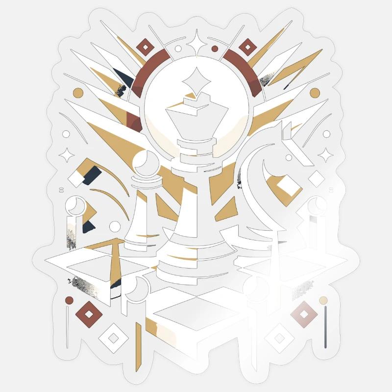 Abstract Chess Game Chess - Sticker size S (10 x 10 cm) - transparent glossy