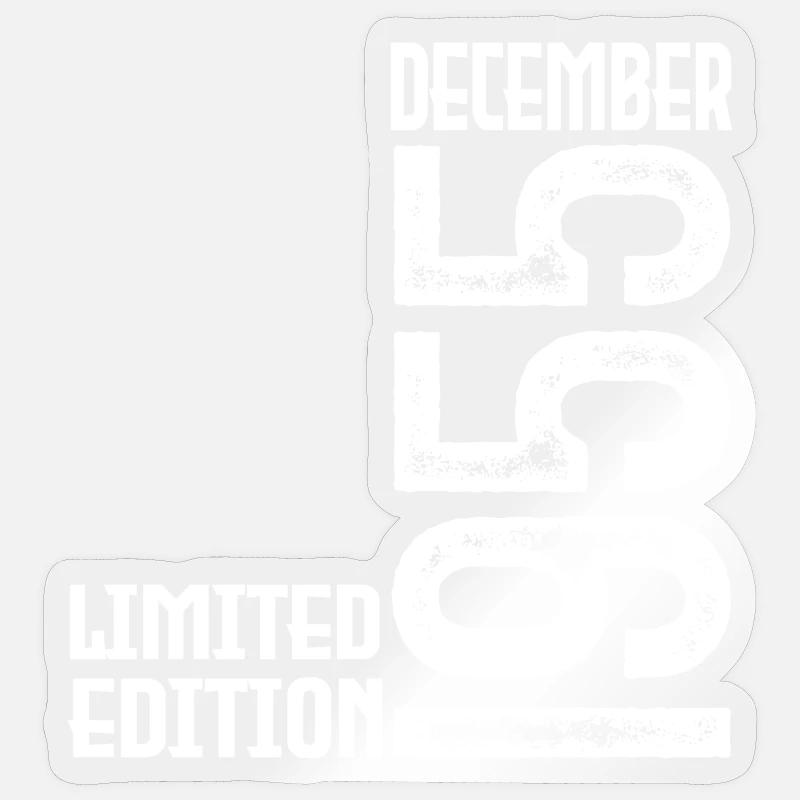 Dezember 1955 Jubiläumsgeschenk. Dezember 1955. - Sticker Größe S (10 x 10 cm) - Transparent glänzend