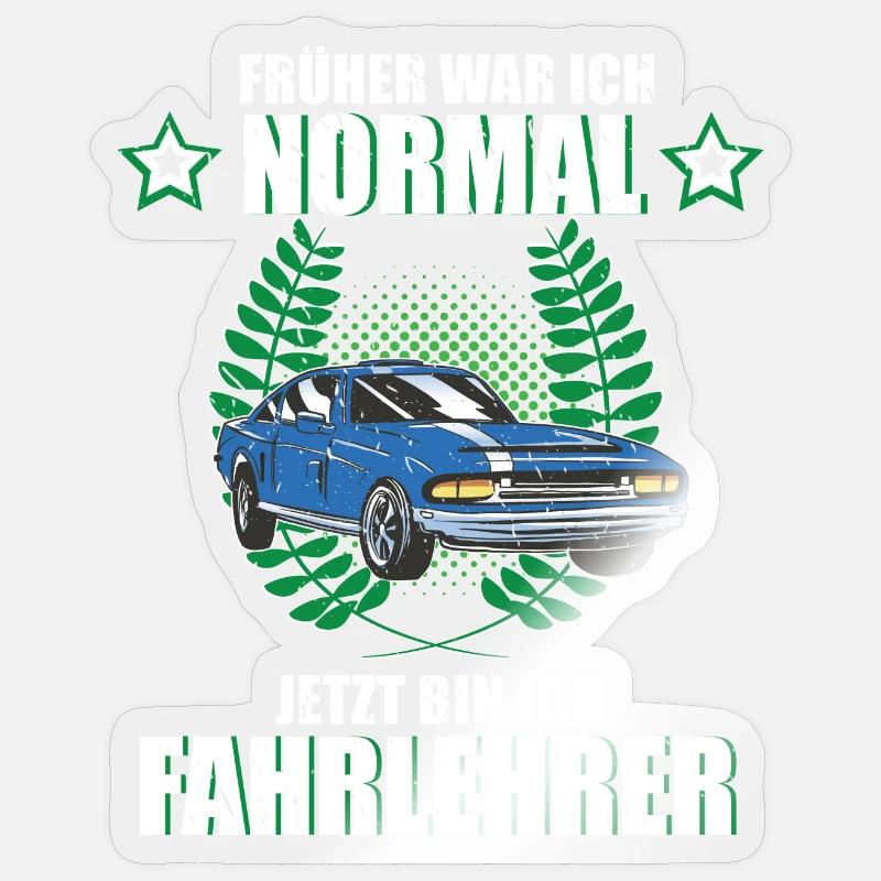 Fahrlehrer Auto Fahrschule Lustiges Geschenk - Sticker Größe S (10 x 10 cm) - Transparent glänzend
