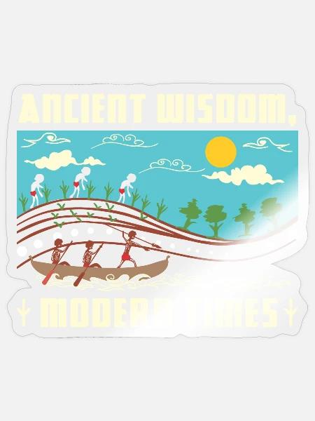 Ancient Wisdom, Modern Times - Sticker Größe S (10 x 10 cm) - Transparent glänzend