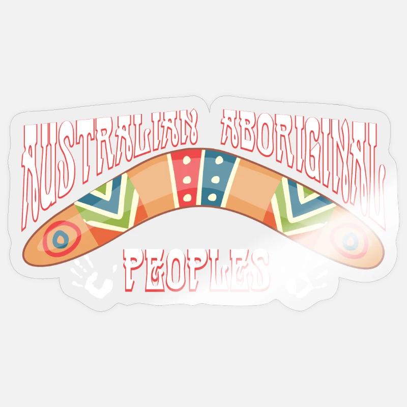 Australian Aboriginal - Sticker Größe S (10 x 10 cm) - Transparent glänzend
