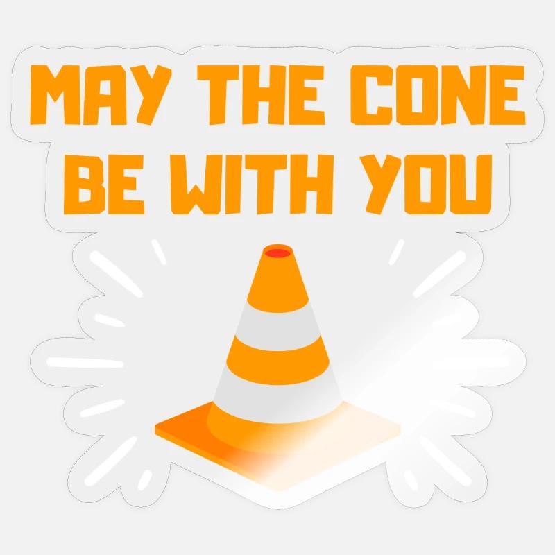 Que le cône soit avec vous drôle de cône de signalisation Sticker taille S (10 x 10 cm)