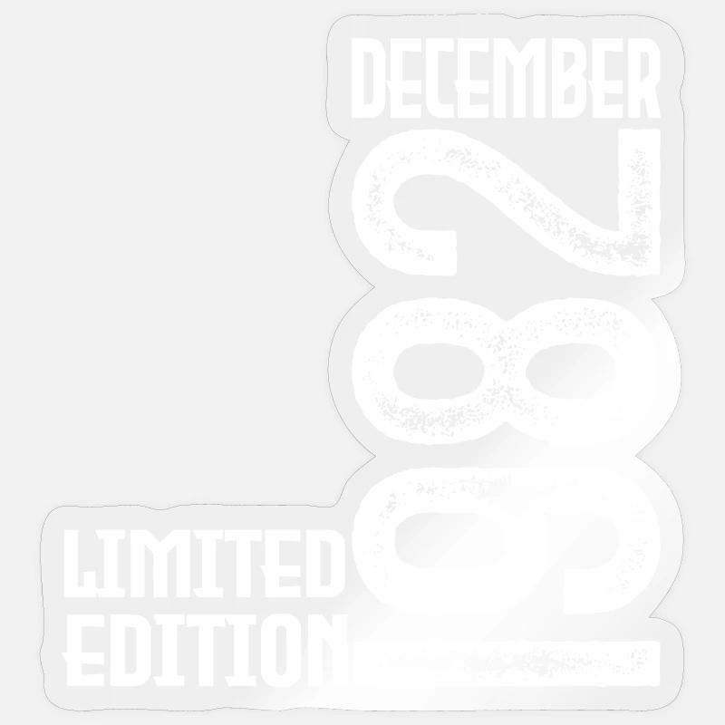 Geburtstagsgeschenk Dezember 1982. Dezember 1982. - Sticker Größe S (10 x 10 cm) - Transparent glänzend