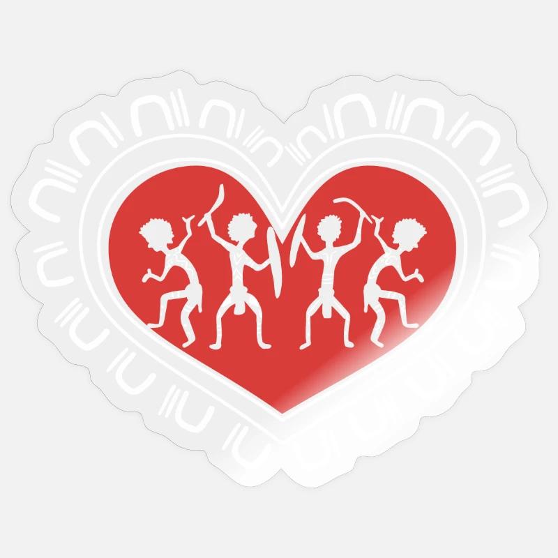 Aborigène - Sticker taille S (10 x 10 cm) - brillant transparent