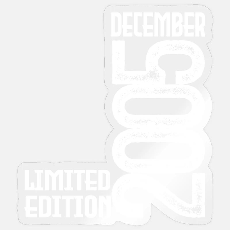 Geburtstagsgeschenk Dezember 2005. Dezember 2005. - Sticker Größe S (10 x 10 cm) - Transparent glänzend