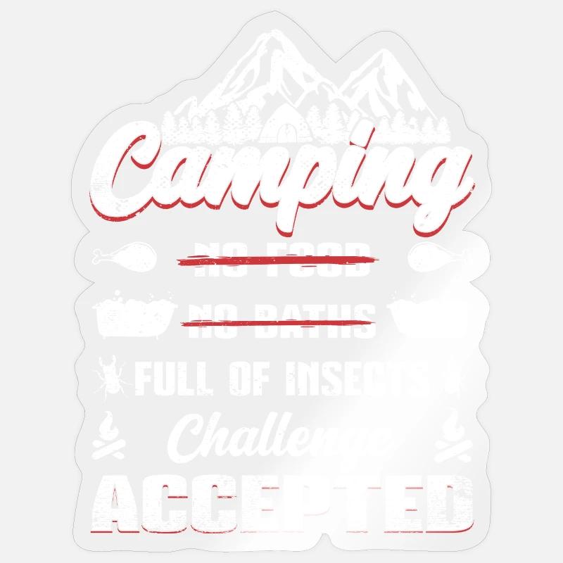 camping Challenge accepted - Sticker size S (10 x 10 cm) - transparent glossy