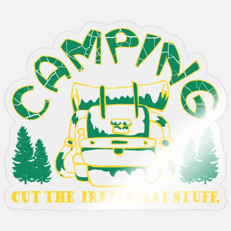Camping. Cut the irrelevant stuff. Sticker size S (10 x 10 cm)