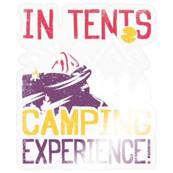 In tents camping experience! - Sticker size S (10 x 10 cm) - transparent glossy - Front
