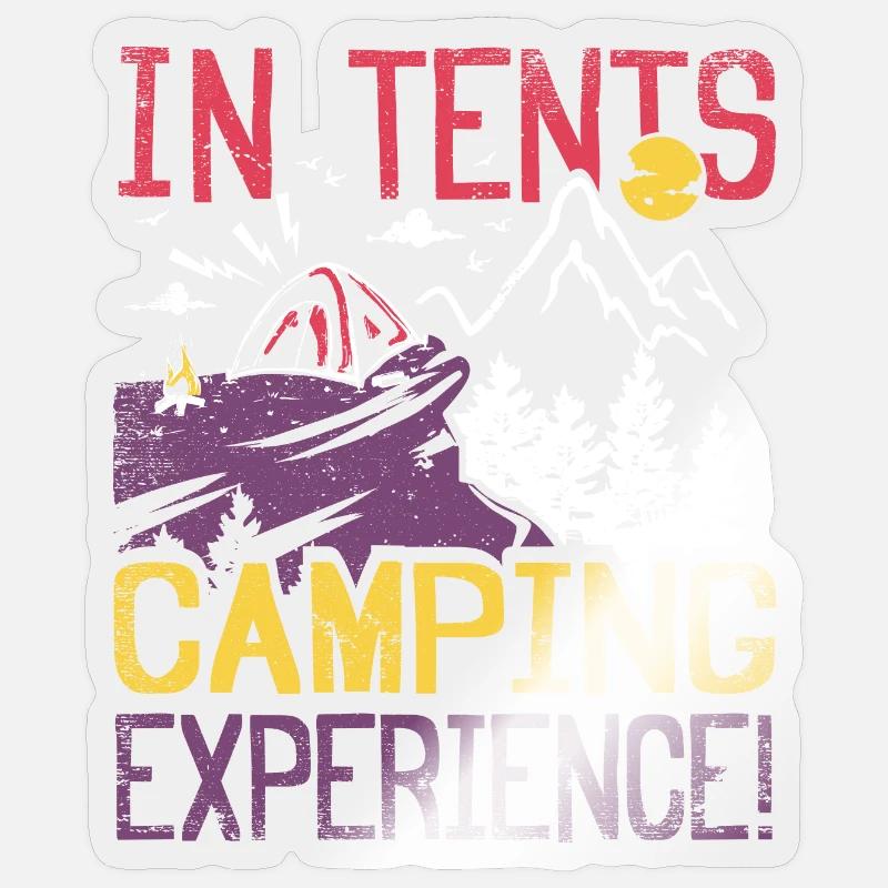 In tents camping experience! Sticker size S (10 x 10 cm)