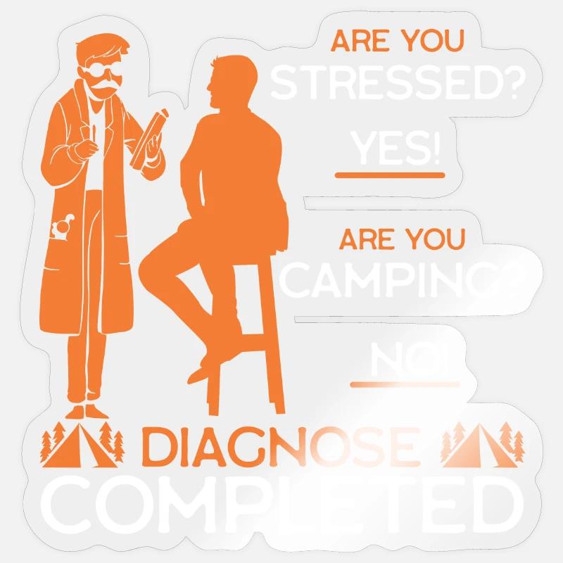 Stress Camping Sticker size S (10 x 10 cm)