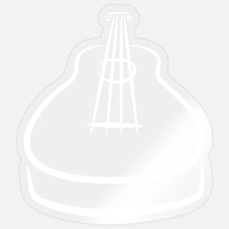 Dessin de ukulélé - Sticker taille S (10 x 10 cm) - brillant transparent