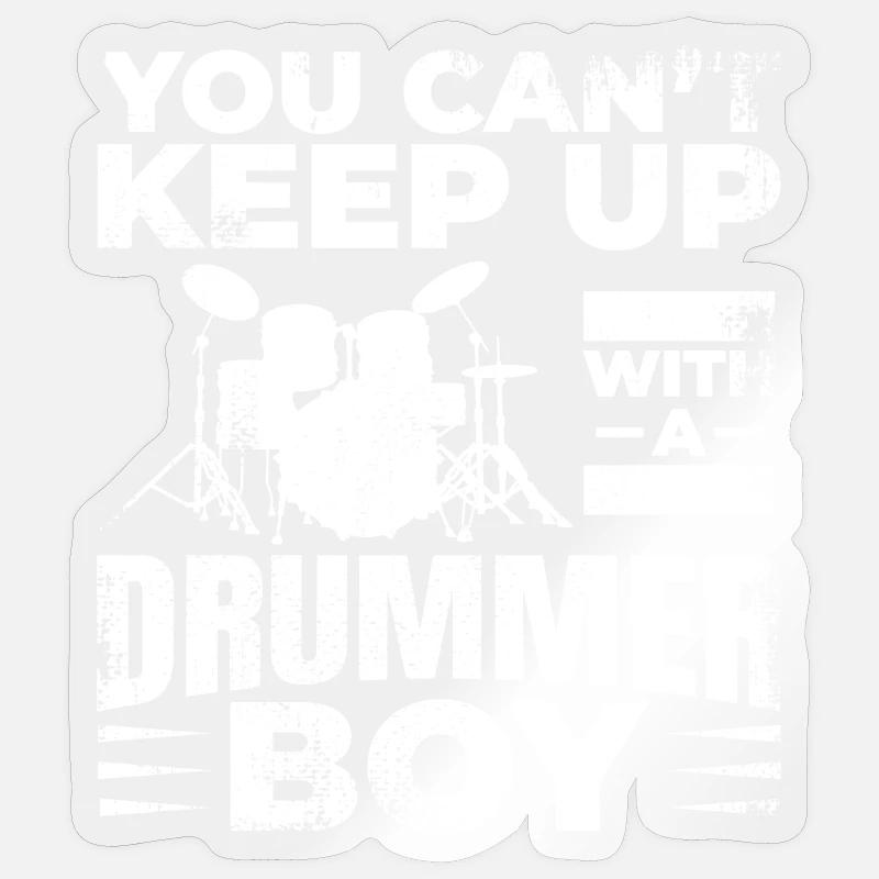 Drummer Boy - Sticker size S (10 x 10 cm) - transparent glossy