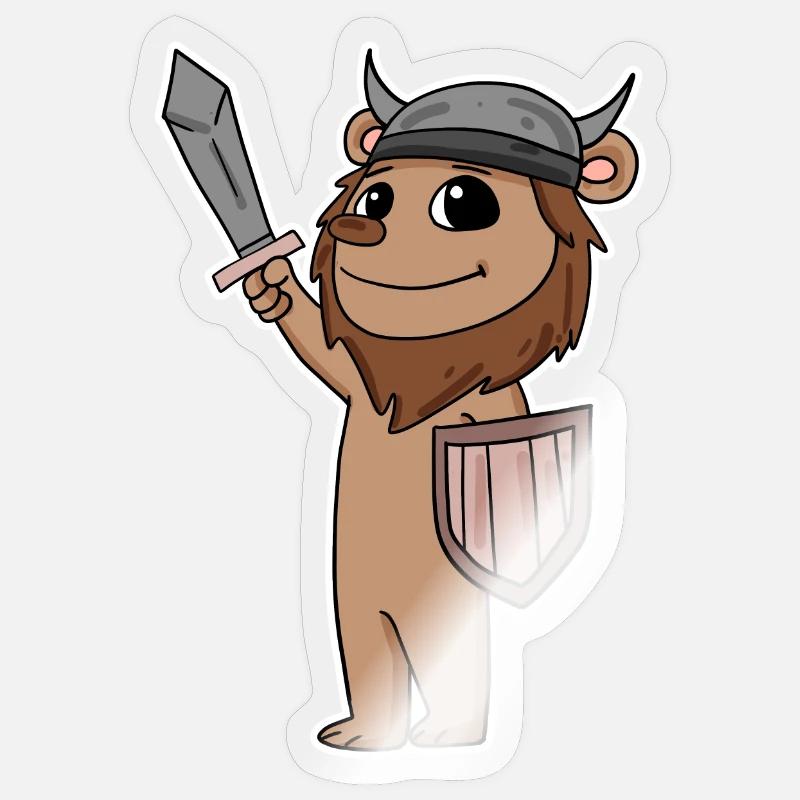 Wikinger Motiv Löwe - Sticker Größe S (10 x 10 cm) - Transparent glänzend