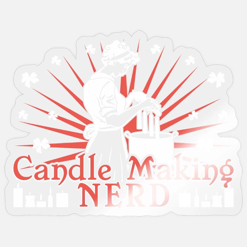 Candle making Nerd - Sticker size S (10 x 10 cm) - transparent glossy