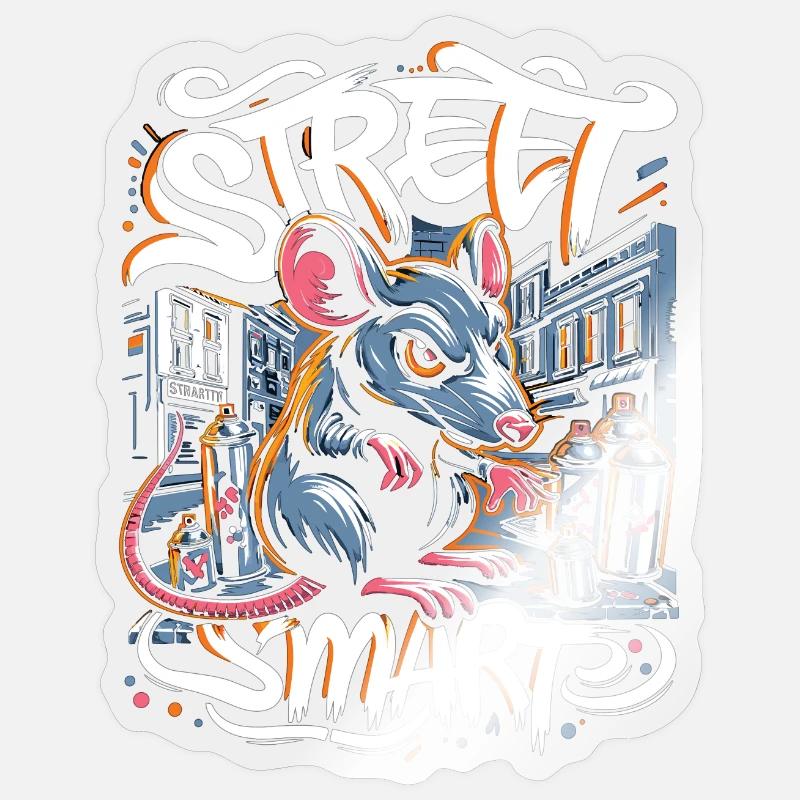 Ratte: Graffiti-Kunst Sticker Größe S (10 x 10 cm)