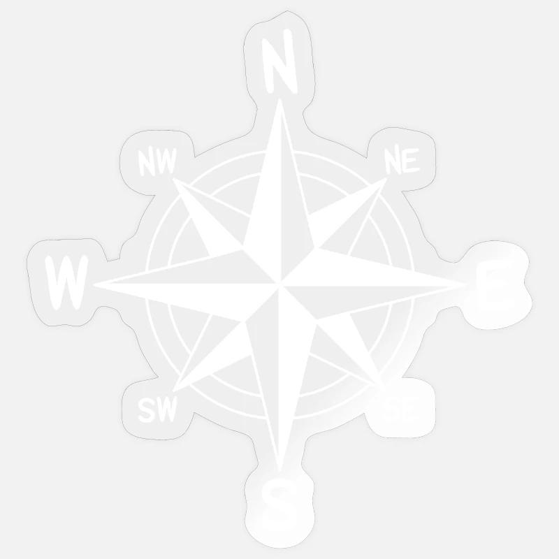 Wind Rose Compass Adventurousness Sticker size S (10 x 10 cm)