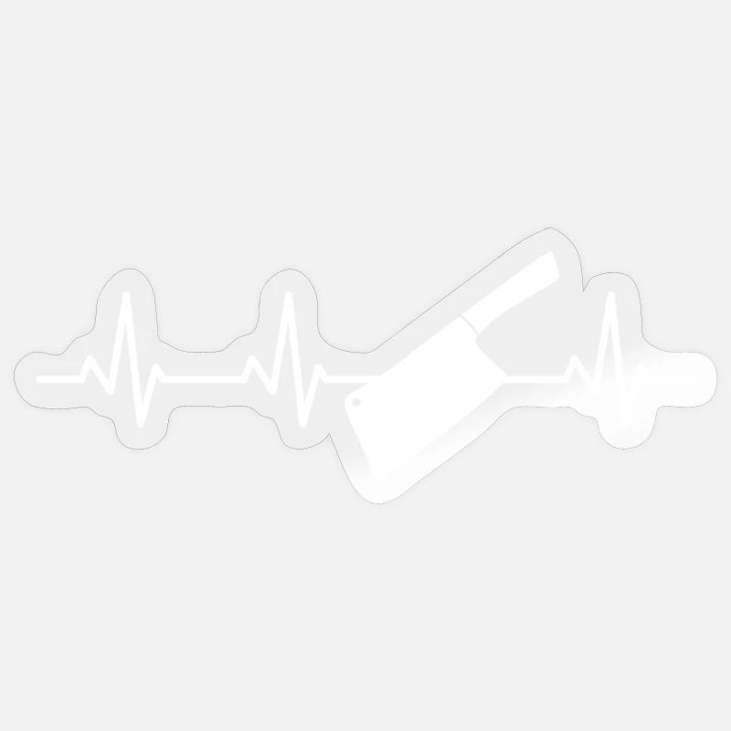 Hackbeil Herzschlag - Sticker Größe S (10 x 10 cm) - Transparent glänzend