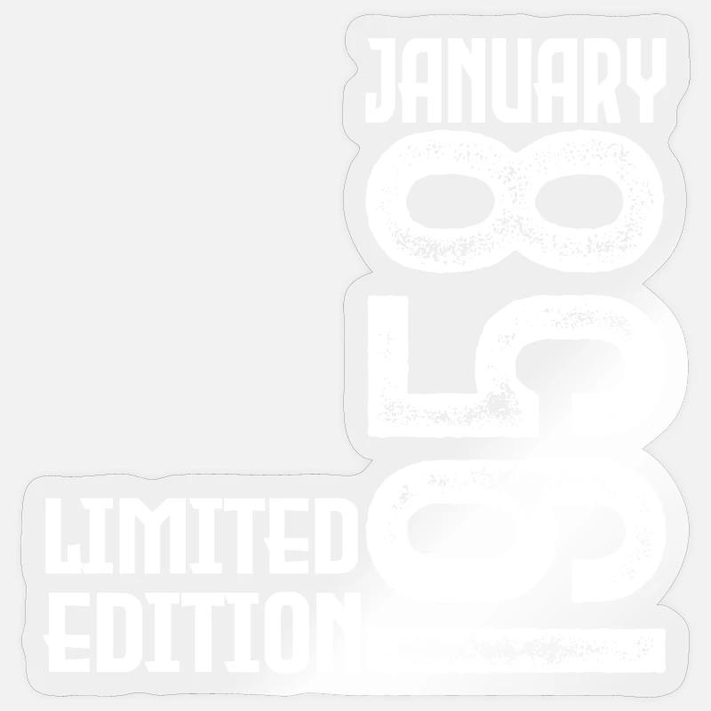 Januar 1958 Jubiläumsgeschenk. Januar 1958. - Sticker Größe S (10 x 10 cm) - Transparent glänzend