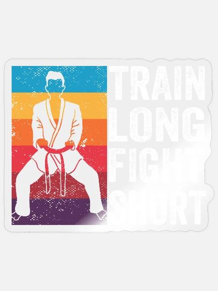 Train Long Fight kurz - Sticker Größe S (10 x 10 cm) - Transparent glänzend