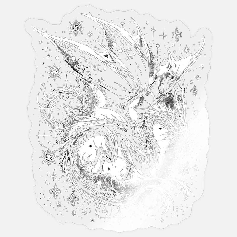 Gothic Eisdrache Mystik Sticker Größe S (10 x 10 cm)