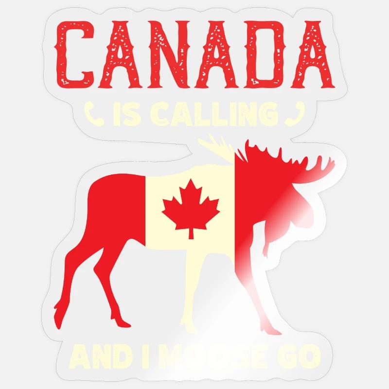 Canada Moose Canadian Flag Maple Leaf Sticker size S (10 x 10 cm)