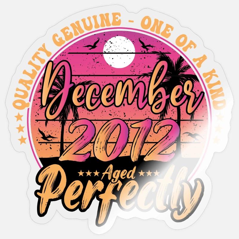 Décembre 2012 anniversaire 2012 Décembre 2012 - Sticker taille S (10 x 10 cm) - brillant transparent
