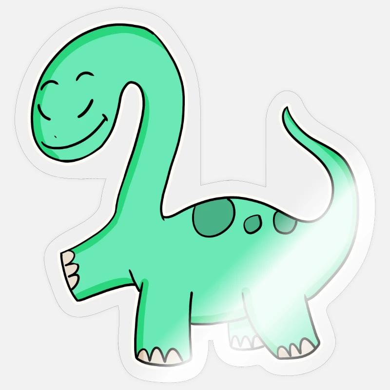 Dino - Sticker taille S (10 x 10 cm) - brillant transparent