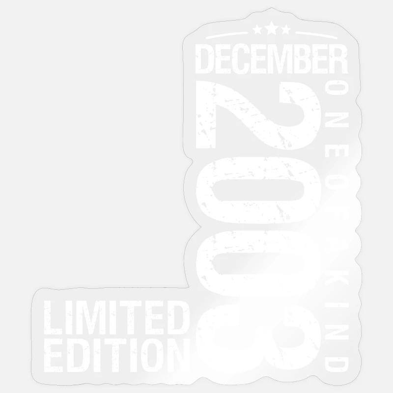 Décembre 2003 Décembre anniversaire December 2003 - Sticker taille S (10 x 10 cm) - brillant transparent