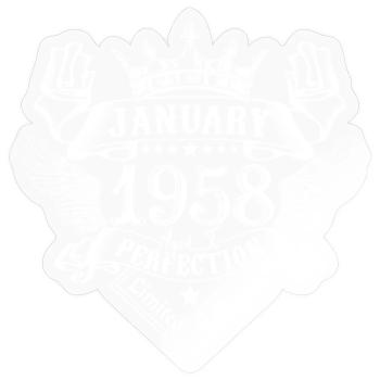Janvier 1958 | Janvier 1958 anniversaire 1958 - Sticker taille S (10 x 10 cm) - brillant transparent - Devant