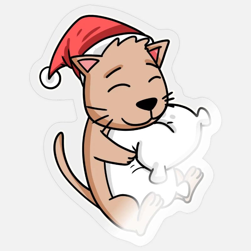 Chat - Sticker taille S (10 x 10 cm) - brillant transparent