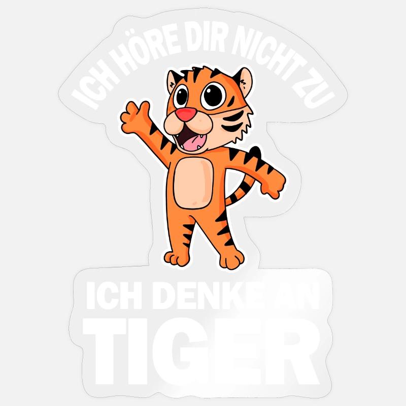 Tier Tiger - Sticker Größe S (10 x 10 cm) - Transparent glänzend