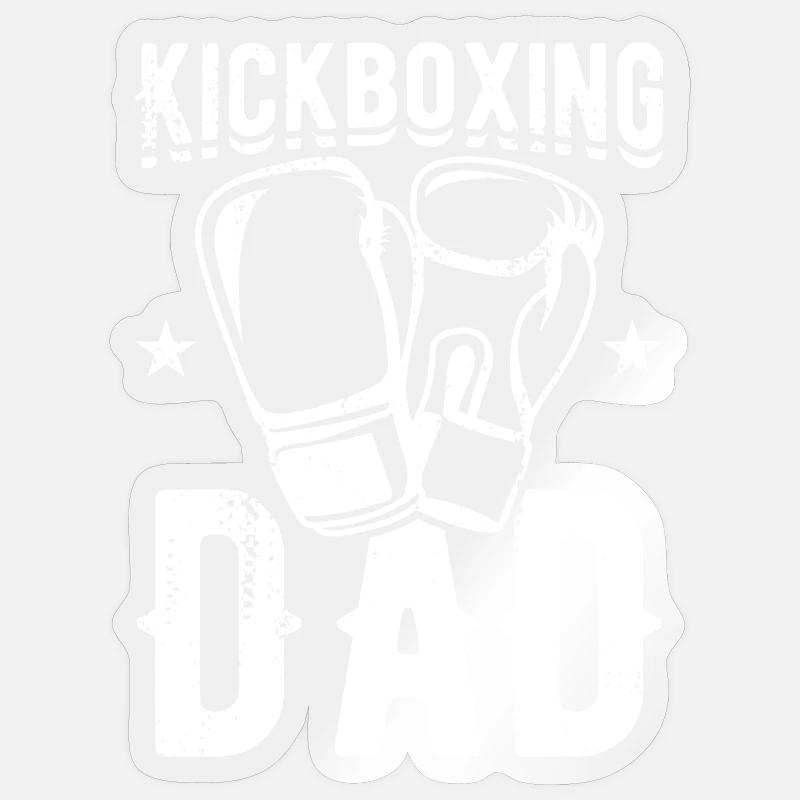 Kickboxer Vater - Sticker Größe S (10 x 10 cm) - Transparent glänzend
